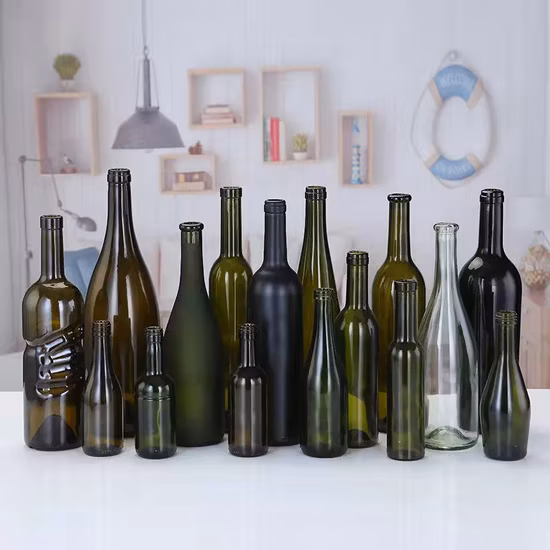 中国からのベストセラー 750 ml ワイドショルダー ダークグリーン ブルゴーニュ赤ワイン ガラス ボトル