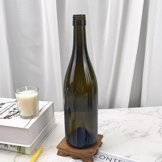卸売375ml、500ml、750ml、1500ml、3L、6L、ワイングラスボトル、ボルドーボトル、ブルゴーニュボトル、オリーブグリーンボトル、アンティークグリーンワイングラスボトル